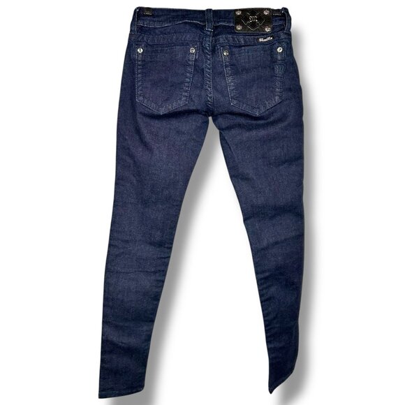 Miss Me Skinny Sequin Sparkle Jeans Dark Wash Low Rise - Picture 5 of 8